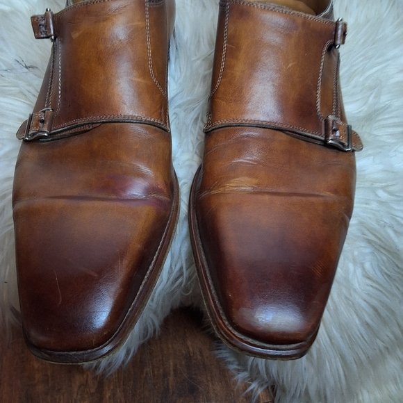 Magnanni  Brown LeatherDouble  Monk Strap Shoes 10 - Picture 9 of 12